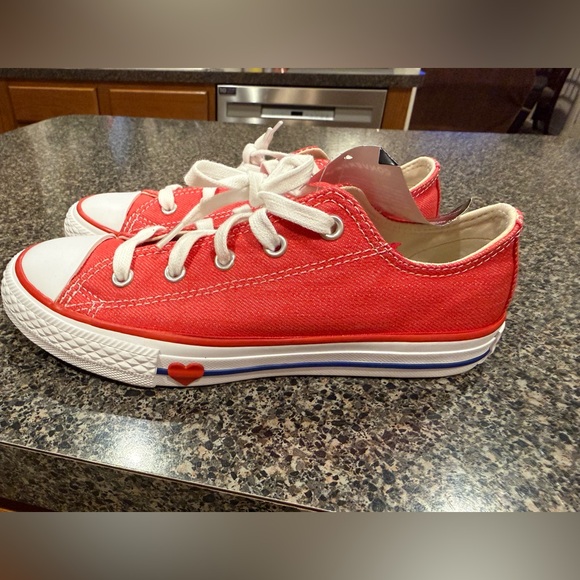 Converse Other - Converse Chuck Taylor Valentine Kids Red and White Sneakers with Hearts ❤️